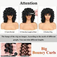 DZfirst 613 Blonde 16 Inch Curly Wigs Short Curly Wig With Bangs Heat Resistant Synthetic Fiber Hair Cosplay Wigs