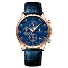 RUIGE Men's Casual Quartz Watch PU Business Men's Watch Multi-Function Chronograph Calendar Luminous Men's Gift Watch - one-size - View 8