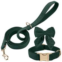 3pcs/Set New INS Style Velvet Swan Collar & Leash Set, Adjustable Collar With Bow Tie, Suitable For Medium & Large Female Dogs - Multicolor - View 14