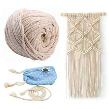 白色编织绳 4-6 毫米 - 用于挂毯、装订和装饰项目的 DIY 工艺绳，手工粗细线，复活节丝带，393.7 英寸卷