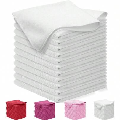 Toallas de lavado de microfibra y paños de cara, paquete de 12, 12" X 12" Toallas de cara muy absorbentes y suaves, paños de lavado para baño, gimnasio, hotel y spa, paños de limpieza de secado rápido y multiusos, decoración de otoño para el hogar y el baño, de vuelta a la escuela para salón de belleza y hogar