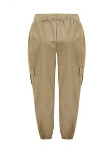 Plus Size Women Drawstring Waist Casual Loose Fit Pants