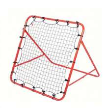 1pc 1m*1m Red Rebound Net, Portable Double-Sided Bounce Back Soccer Training Net