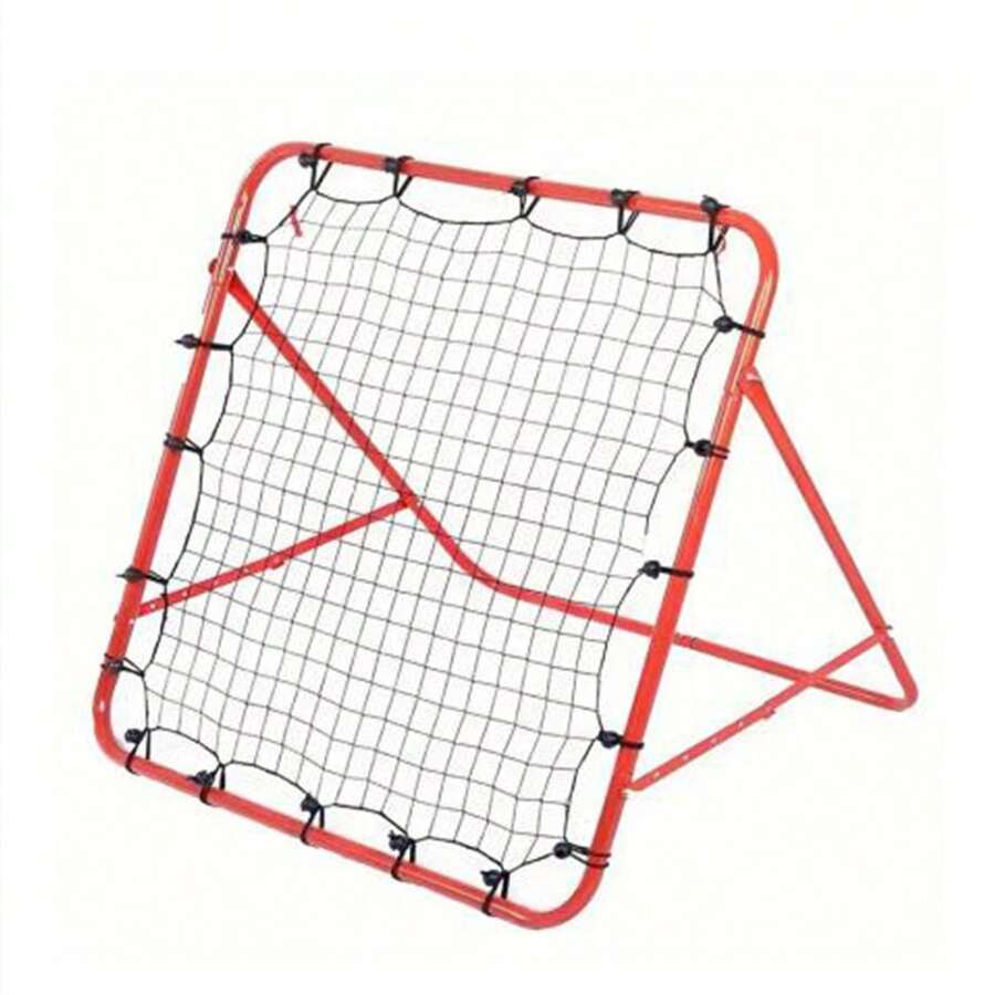 1pc 1m*1m Red Rebound Net, Portable Double-Sided Bounce Back Soccer Training Net