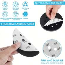 14/36pcs 5 Inch Sanding Disc Pads | Silicon Carbide Hook & Loop | 320-3000 Mixed Grit (8 Holes) | Wet/Dry Use For Round Sander | Multi-Pack - 5 Inch 8 Hole Sandpaper - View 4