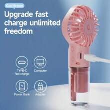 Rociador portátil recargable por USB, mini humidificador de escritorio portátil con ventilador para dormitorio de estudiante - Multicolor - Ver 5