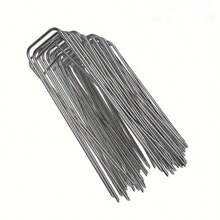 5 件/10 件/20 件/30 件 U 型不锈钢地桩，可重复使用设计，表面光滑，防腐蚀，易于使用，适用于搭建露营帐篷，改善庭院和草坪，满足各种场景需求，也可用于园艺和景观美化 - 彩色 - 查看 5