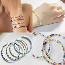 Juego de 2/3/4mm 15 colores de cuentas de cristal pequeñas, 12g por compartimento, cuentas de cristal sueltas para la fabricación artesanal de joyas DIY, pulseras, collares, aretes, anillos + juego de 6 piezas de herramientas