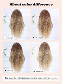 蓬松优雅高品质女士化纤假发 28 英寸渐变中长卷发假发合成耐热纤维非常适合度假旅行家庭聚会角色扮演日常穿着 - 漸層 - 查看 9