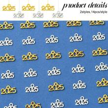 28/48Pcs Alloy Enamel Pendants, Rack Plating Alloy Pendants, Number 2025 Charms, Mixed Color - 2025 - View 10