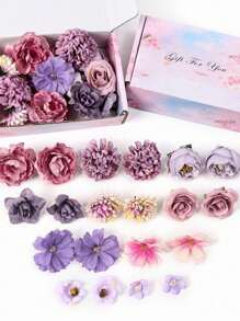 20pcs Fake Flower Head Set Plus Box Artificial Rose Daisy Flower Head For DIY Garland Flower Bouquet Wedding Crafts Bridal Party Shower Home Decoration Wedding Car Shoes Hat