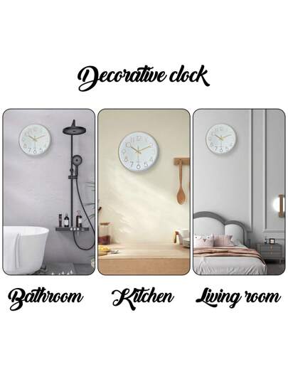 1pc 12 Inch Moderne Minimalist Goud 3D Plastic Glass Hang Silent Non Ticking Wand Clock, Living Room, Home, Kitchen, Bedroom, Office Outdoor Art, Friends (No Battery Included) Birthday Graduation Room Klok Bedroom Dormitory Back To School Surprise Home Supplies view 6