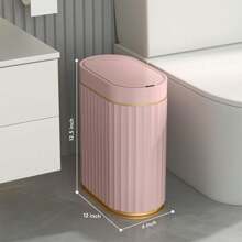 ELPHECO - cubeta de basura con sensor de movimiento impermeable de 2 galones, cubeta de basura automático para baño, cubeta de basura delgado (rosa, 2 galones) - Rosa - Ver 2