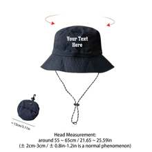 1pc Customizable Text Outdoor Bucket Hat, Collapsible Sun Protection Hiking Fishing Sport Cap