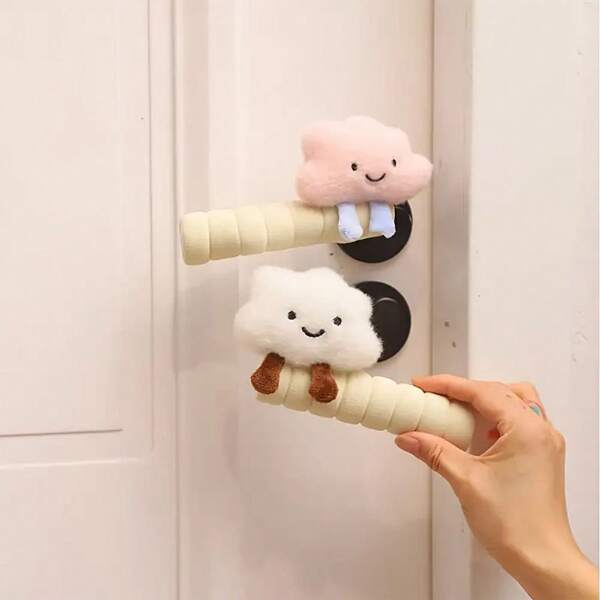 1pc Door Opening Anti-Static Handle Gloves Cute Cloud Door Handle Gloves Anti-Collision And Anti-Collision Bedroom Door Decorative Door Handle Protective Cover - Good-Looking And Practical, Suitable For Gifts