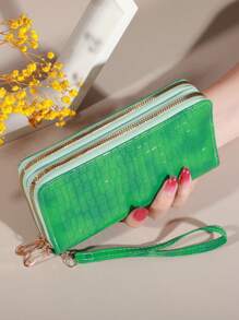 Classic Wallet Large Capacity Clutch Wallet With Zipper 8 Card Slots & Multi Compartments Elegant Hand Clutch Long Alligator Pattern Wallet Wallet Purse Wallet Long Wallet Wallet Wristlet - Multicolor - View 16
