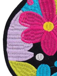 1 pièce Patch en forme de fleur en forme de cœur rouge, appliqué de broderie en polyester, pour tous les vêtements, chaussures et accessoires DIY