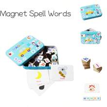1 盒磁性单词拼装拼图、单词学习、数学学习、英语学习卡、趣味拼图、蒙特梭利、婴儿玩具、返校用品、启蒙玩具、拼写玩具 - 彩色 - 查看 2
