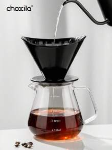 choxila 1pc V60 keramische koffiefilter, ingot-vormig overgietkoffiefilter, Sharing Pot druppelfilterbeker, herbruikbare kegelvormige overgietkoffiezetter met vleugelvormige zijkanten, koffie-accessoires