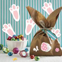 Set de 8 pegatinas decorativas de 20*14cm para Pascua, pegatinas con huellas de conejo para decoración de fiesta de Pascua, papel tapiz, decoración de Ramadán, regalos del Día de la Madre, velas, decoración de jardín, decoración de primavera, sala de estar, dormitorio, baño, cocina