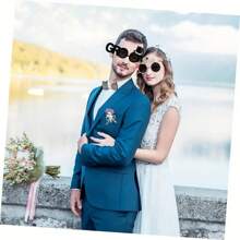 Set de 2 gafas divertidas para el novio - Conjunto de gafas de moda, gafas para despedida de soltero, accesorios para fotos, decoración para fiesta de boda, set de gafas para la ducha nupcial, suministros para fiesta de bodas