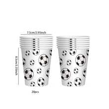 10/20 Pcs 9oz Disposable Football Themed Paper Cups Set, Suitable For Football Parties, Sports-Themed Table Decorations, Birthdays, And Picnics - Multicolor - View 3