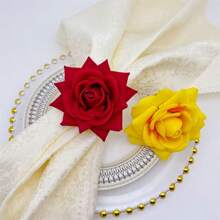 4/6pcs Lifelike Rose Napkin Rings, New Napkin Holders For Restaurant, Hotel Table Decorations, Suitable For Wedding, Decoration, Hotel, Festival, Etc.