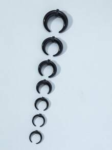 7pcs/Set Fashionable Transparent Invisible Acrylic Stretching Earplug Horn Shaped Ear Gauges