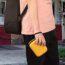 Portable Guitar Pick Holder Case Box With Pick Slot Yellow Guitar Capo Tuner Strings Storage Pouch Bag Guitarra Parts