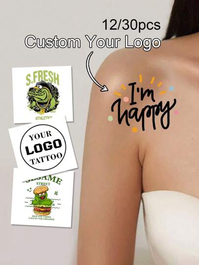 12/24/30/60/120/150/300pcs Custom Temporary Tattoo Stickers, Personalized Photo/Logo Tattoo Stickers,Personalized Picture Tattoo Stickers, Custom Valentine's Day Gifts,Multi-Functional,Ornamental,Letter,Exquisite,Stylish,Vintage,Unique,Customized,Personalized,Custom,Ideal Gifts For Her,Girlfriend,Her,Grandparents,For Anniversaries,For Weddings,Multi-Functional,Ornamental,Letter,Solid Color,Exquisite,Stylish,Vintage,Modern,Colorful,Leisure,Basics,Casual,Soft,Unique,Customized,Personalized,Custom,Ideal Gifts For Her,Girlfriend,Her,Boyfriend,Friends