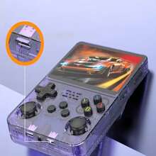 Retro Handheld Game Console R36S - Upgraded 3.5" Clear Screen, USB Charging, Headphone Jack, Dual-Core GPU, 3500mAh Battery, ABS Material - Perfect Valentine's Day & Easter Gift For Gamers, White/Purple/Black