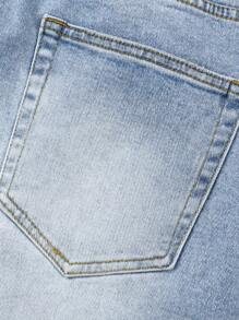 Men's Stretch Regular Fit Straight-Leg Ripped Cotton Fashion Comfort Flex Waist Denim Pants Jeans - 中等水洗藍 - 查看 6