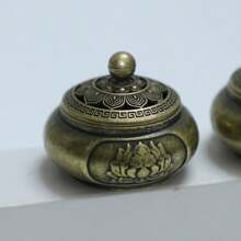 1 szt. Brązowy kolor kwiat lotosu pusty projekt aromaterapeutyczny palnik kadzidłowy, dekoracja biurka