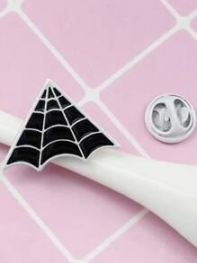 1 件简约黑色蜘蛛网吊饰，多功能服装配饰胸针、包袋装饰、礼物 - 黑色 - 查看 3