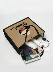 轻便手提包及配套化妆包 - 防水易清洁面料，多口袋设计，适合购物、旅行、海滩、教师节礼物，女士大容量亚麻手提包，海滩必备，夏季女士包，旅行、度假、假日和海滩的完美之选 - 彩色 - 查看 3