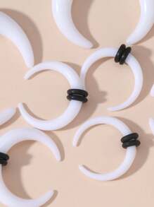7pcs/Set Fashionable Transparent Invisible Acrylic Stretching Earplug Horn Shaped Ear Gauges