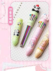 1 支 Kawaii Cabear 按压式 10 色圆珠笔，创意卡通设计