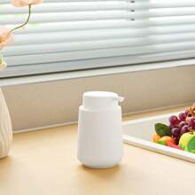 Dispensador de jabón de mano de espuma blanca mate de 11 onzas - Estilo minimalista moderno, adecuado para encimeras de baño y cocina, decoración de baño para el hogar recargable, decoración de otoño, regreso a la escuela - Blanco - Ver 4