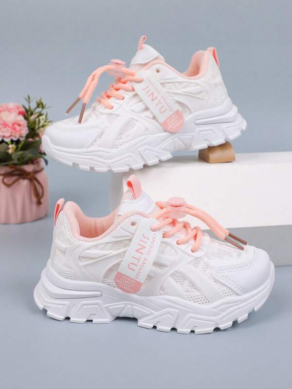 Children's Fashionable Breathable Sports Sneakers, Comfortable Chunky Sneakers, Soft Sole, , Suitable For Students Daily Activities And Campus Outfits, Spring/Summer