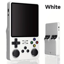 复古手持游戏机 R36S - 升级版 3.5 英寸清晰屏幕、USB 充电、耳机插孔、双核 GPU、3000mAh 电池、ABS 材质 - 游戏玩家的完美情人节和复活节礼物，白色/紫色/黑色 - 彩色 - 查看 14