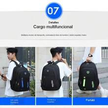 Mochila de hombre resistente con diferentes colores,con 3 compartimentos,cierres dobles,cinta acolchonadas y cinta ajustable - Rojo - Ver 8