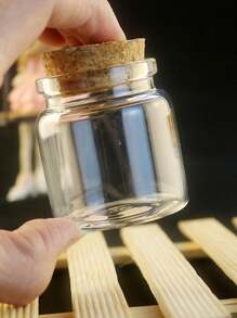 2pcs Tiny Glass Vials/Jars With Cork Stoppers, Tiny Glass Vials/Jars With Cork Stoppers, Save A Glass Bottle Of Golden Beans, Message Bottles, Wishing Bottles, Ideal For Wedding Favors, Baby Shower Favors, DIY Art & Craft Storage, Pendant Necklace Jewelry Making, Altered Art, Miniature Art