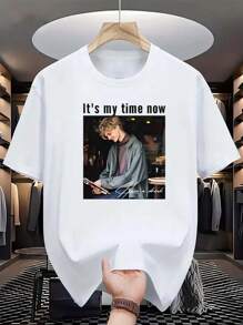 [Custom Vibrant Design DIY Custom T-Shirt] Customized Vibrant Design Personalized Custom T-Shirt For Men - White - View 6