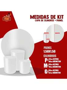 Kit Capa Painel Redondo 1,5x1,5 + Trio Cilindros Decoração Festas Religiosas Tema Arca de Noé Aniversários Eventos