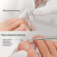 1pc / 3pcs Professional Pedicure Tools: Nail Groove Cleaner, Nail File, And Toenail Lifter - Anti-Slip Design For Safe Nail Care