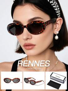 RENNES 1 PC Vrouwen Acryl Vintage Ovale Boheemse Mode Bril Voor Vakantie-uitjes En Het Dagelijkse Leven Verkleed Vakantie Accessoires