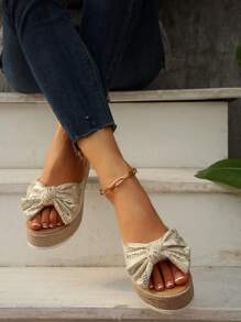 Women's Platform Wedge Sandals, Waterproof High Heeled Summer Slippers, Thick Sole Ladies Sandals, Big Size