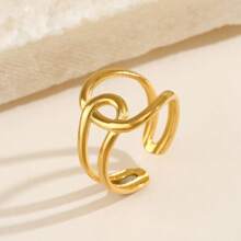 欧美时尚开放式几何简约女士珠宝戒指，适合派对、订婚、婚礼