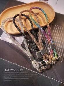 1 pieza Cordón de teléfono de lujo con cristal y strass, correa elegante de pulsera colgante, correa de cuello de teléfono con estilo de pulsera de alta gama para mujeres, obsequio correa de teléfono celular para madre, familia, amigos, cumpleaños, vacaciones