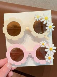 2/3/4pcs Girls Cute Pretty Floral Children Fashion Glasses, Card Display Only, Shipping Not Included - Multicolor - View 15